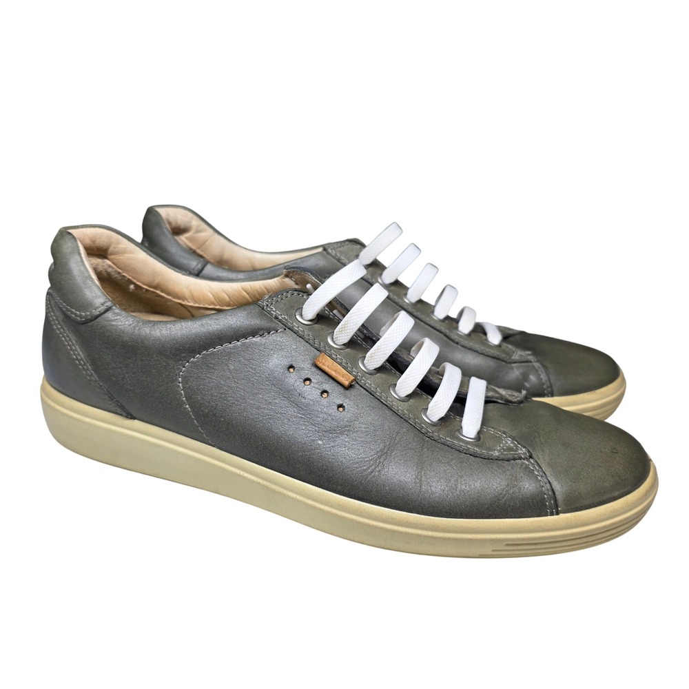 ECCO Soft 7 Women's Sneakers Olive Green Leather Low Top Shoes Size 9.5 US 40 EU